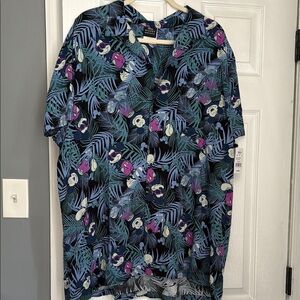 Disney Men's Casual Button Down Shirt - Blue and Purple